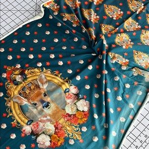 Deer printed small piece of clothes sewing cotton fabric